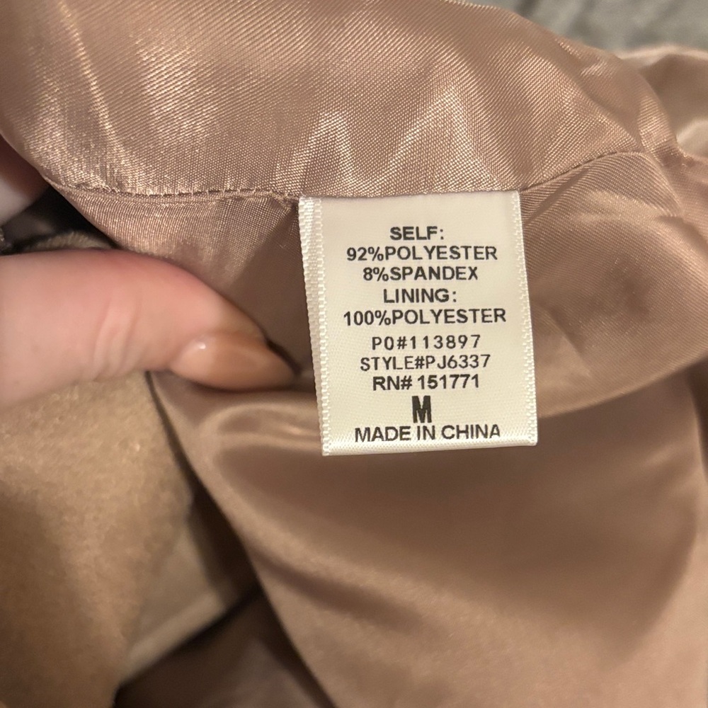 Le Lis Boutique Suede Jacket with Western Stitch Details-Tan & Pink Size Medium - Picture 11 of 11